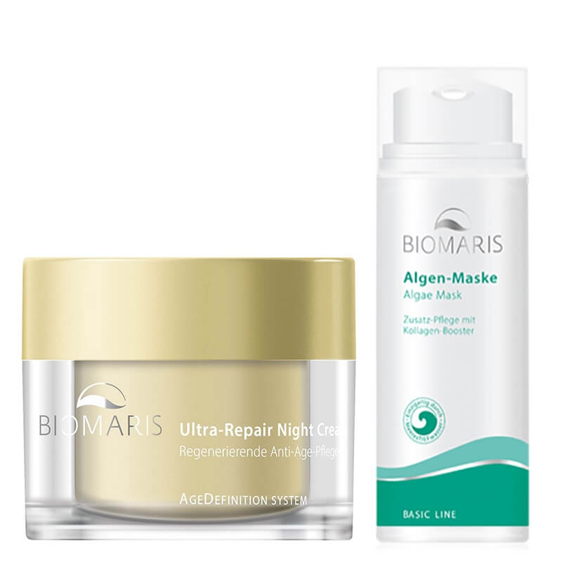 Biomaris Ultra-Repair Night Cream + Algae Mask ZESTAW Ultranaprawczy krem na noc do skóry suchej 50 ml + Maska algowa 50 ml