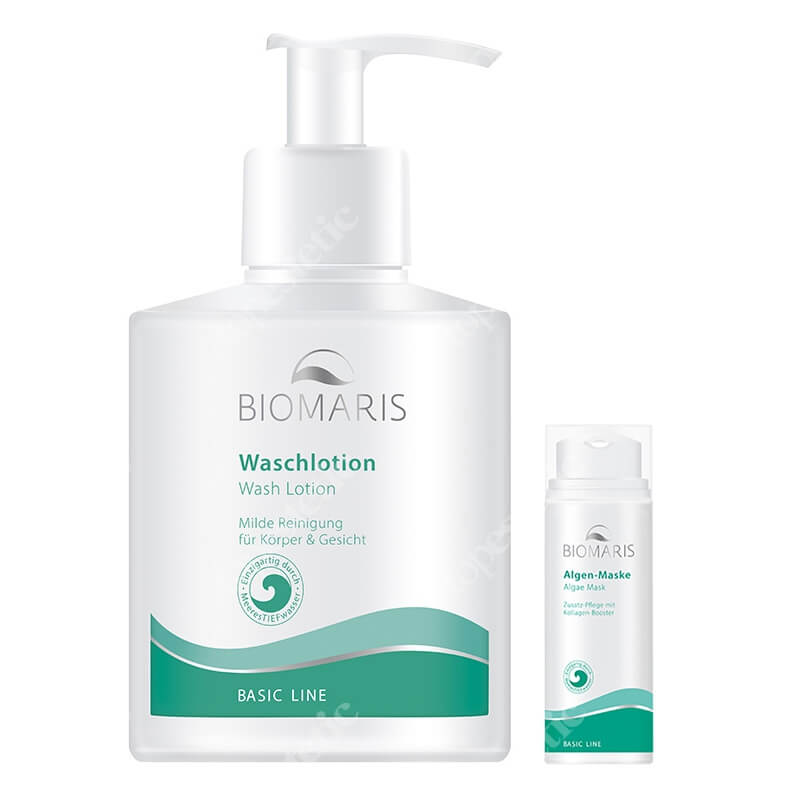 Biomaris Wash Lotion + Algae Mask ZESTAW Łagodny żel myjący 300 ml + Maska algowa 50 ml