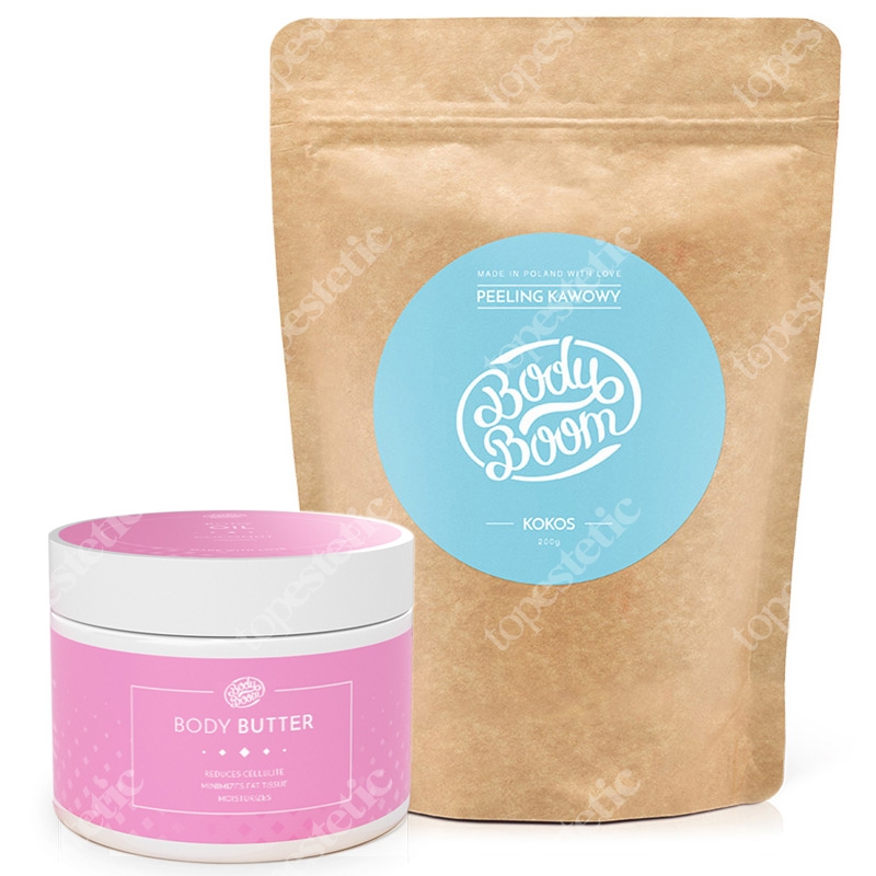 Body Boom Masło Antycellulitowe + Imprezowy Kokos ZESTAW Masło + Peeling kawowy 200 g, 200 g