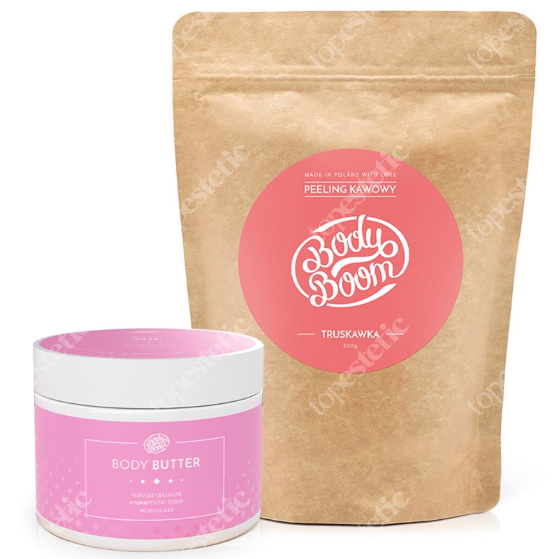 Body Boom Masło Antycellulitowe + Zmysłowa Truskawka ZESTAW Masło + Peeling kawowy 200 g, 200 g