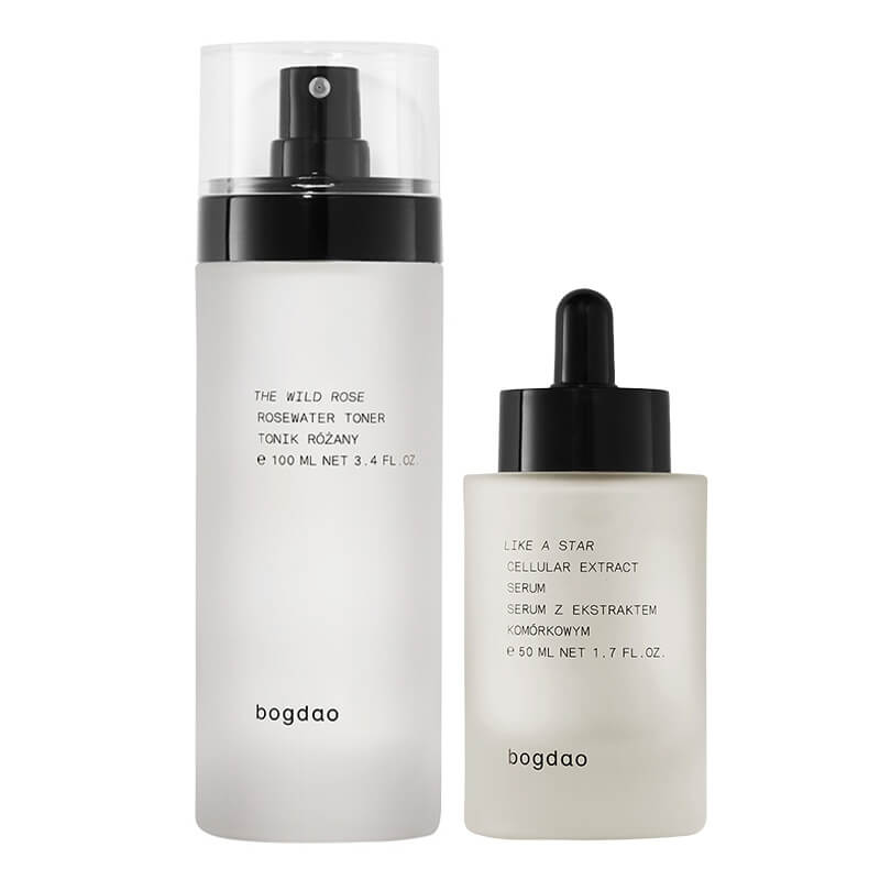 Bogdao Instant Glow 2 ZESTAW Nawilżające serum 50 ml + Nawilżający tonik różany 100 ml