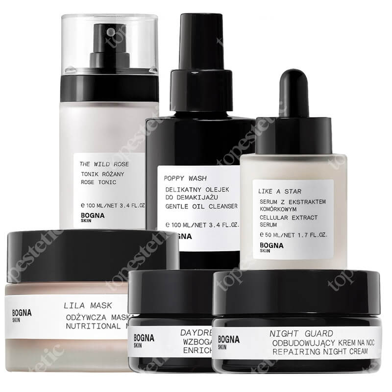 Bogna Skin Full Care New ZESTAW Krem na noc 30 ml + Krem na dzień 30 ml + Olejek do demakijażu 100 ml + Tonik 100 ml + Serum 50 ml + Maska 50 ml