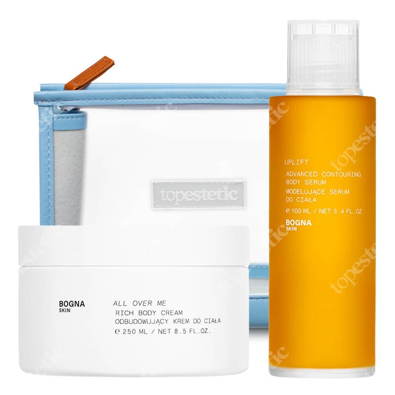 Bogna Skin Uplift + All Over Me + Kosmetyczka Topestetic ZESTAW Serum do ciała 100 ml + Krem do ciała 250 ml + Kosmetyczka 1 szt