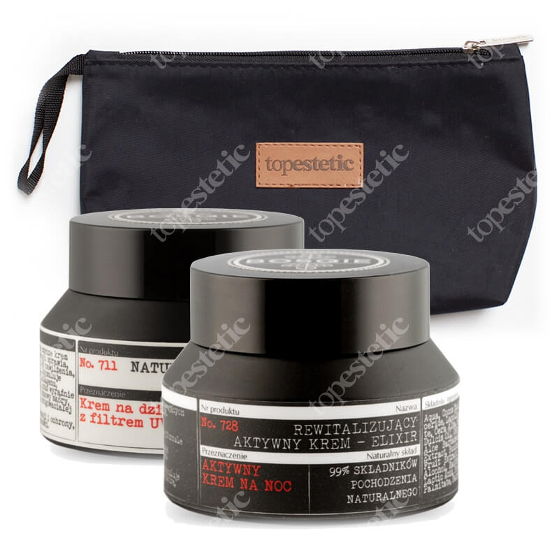 Bosqie Cream Elixir No.711 + Revitalizing Cream  ZESTAW Naturalny aktywny krem na dzień 50 ml + Rewitalizujący aktywny krem na noc 50 ml + Kosmetyczka