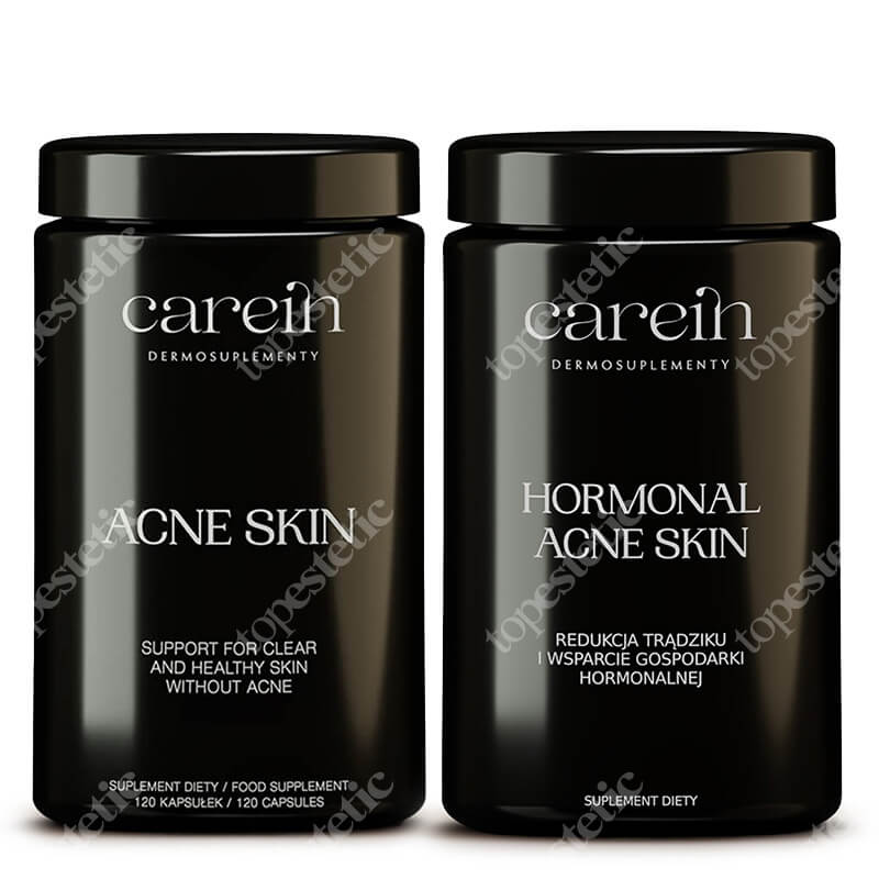 Carein Acne Skin + Hormonal Acne Skin ZESTAW Na trądzik pospolity i hormonalny 120 kaps x 2