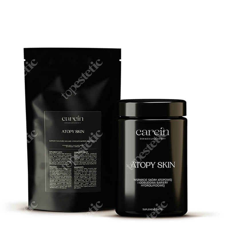 Carein Atopy Skin 60 Days ZESTAW Kuracja 60 dni : Zmniejszenie dolegliwości skóry atopowej 120 kaps + Uzupełnienie 120 kaps