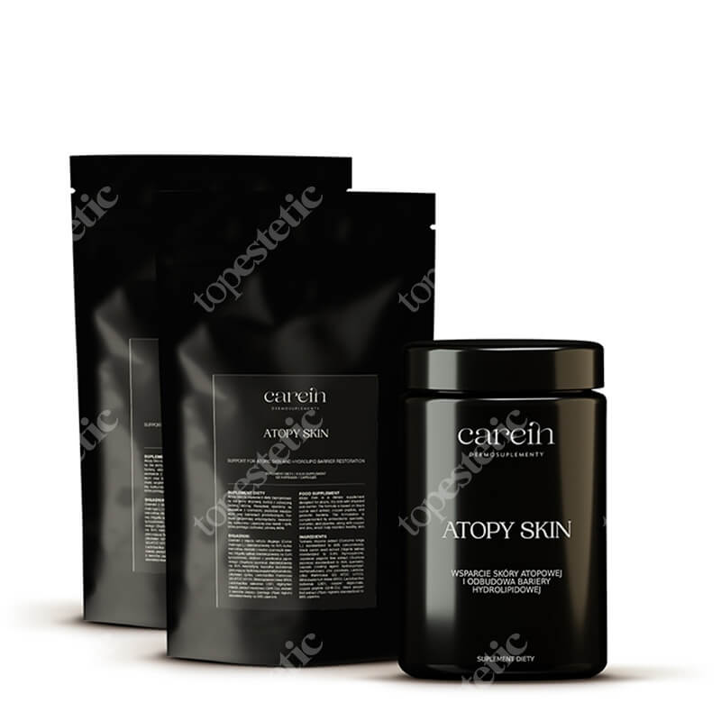 Carein Atopy Skin 90 Days ZESTAW Kuracja 90 dni : Zmniejszenie dolegliwości skóry atopowej 120 kaps + Uzupełnienie 120 kaps x 2