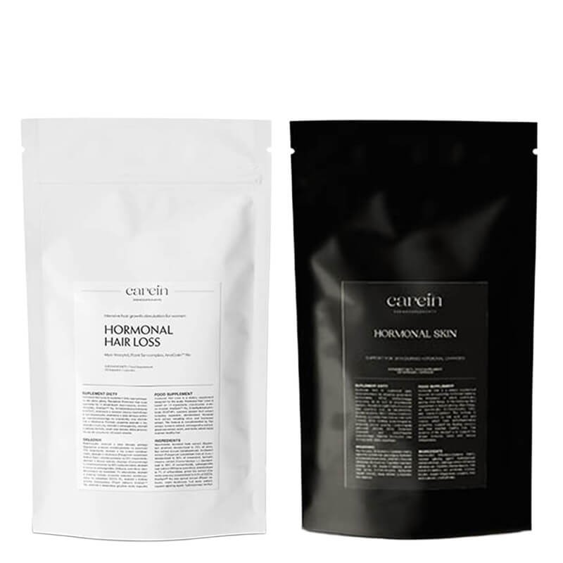 Carein Hormonal Skin - Refill + Hormonal Hair Loss - Refill ZESTAW Suplement diety - uzupełnienie 120 kaps + Suplement diety - uzupełnienie 120 kaps