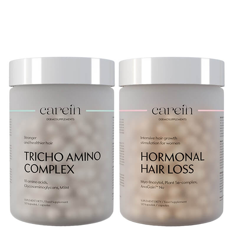 Carein Tricho Amino Complex + Hormonal Hair Loss ZESTAW Suplement diety 120 kapsułek + Suplement diety 120 kapsułek