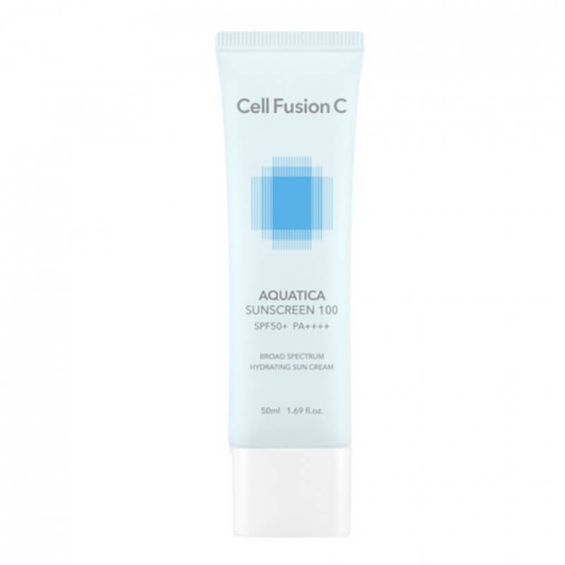 Cell Fusion C Aquatica Sunscreen 100 SPF 50+ / PA ++++ Wyciszający i nawilżający krem z fotoprotekcją 50 ml