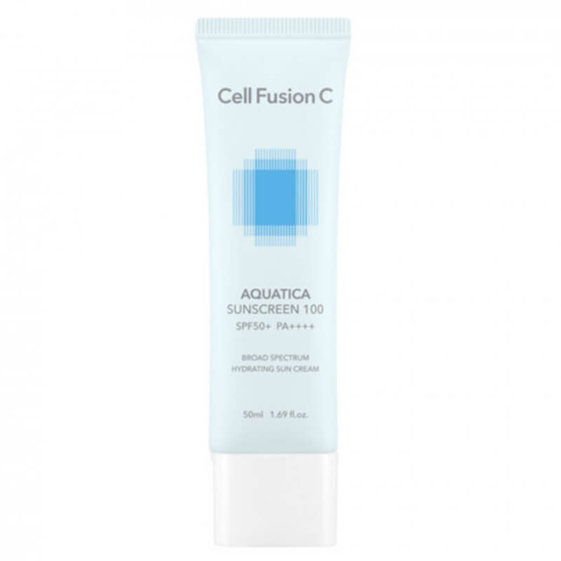 Cell Fusion C Aquatica Sunscreen 100 SPF 50+ / PA ++++ Wyciszający i nawilżający krem z fotoprotekcją 50 ml
