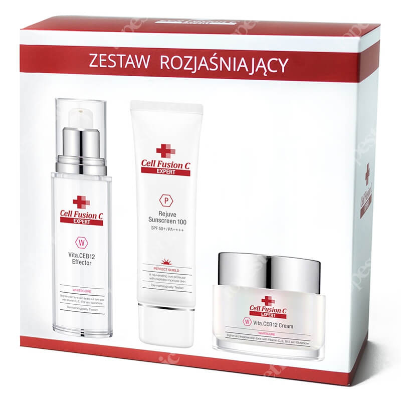 Cell Fusion C Expert Zestaw Rozjaśniający ZESTAW Krem rozjaśniający 50 ml + Serum rozjaśniające 50 ml + Krem nawilżający z wysoką ochroną przeciwsłoneczną 50 ml