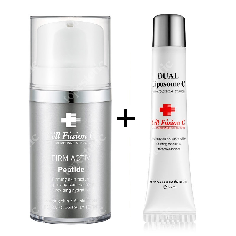 Cell Fusion C Peptide Nano Cream + Dual Liposome C ZESTAW Krem anty-aging 50 ml + Krem regenerujący z 10% witaminą C 25 ml
