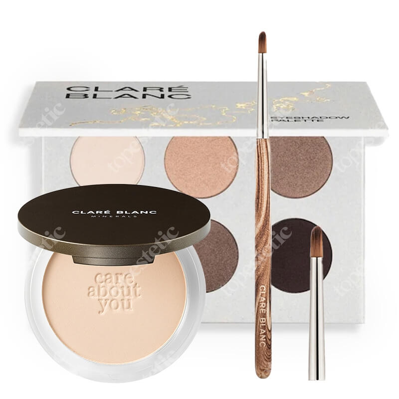 Clare Blanc Paleta - Sense + Smoky Brush + Neutral 230 ZESTAW Paleta cieni 6 x 1,4 g + Pędzel (EB 03) 1 szt. + Podkład prasowany SPF15 - (Neutral 230) 11 g