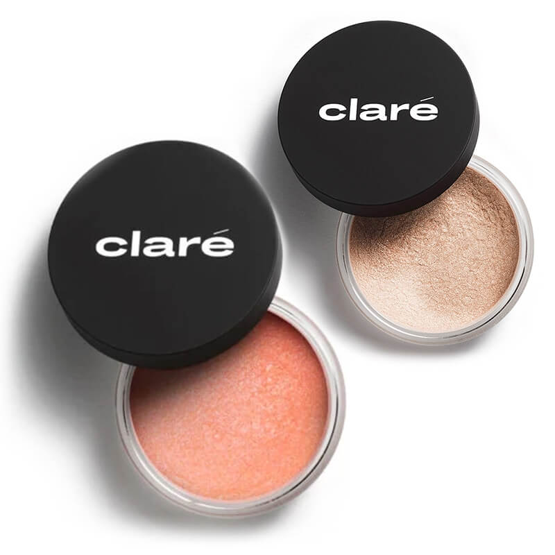 Clare Body Magic Dust + Jelly Blush 728 ZESTAW Puder rozświetlający (kolor Wet Skin 05) 1,5 g + Róż do policzków (Jelly Blush 728) 3 g