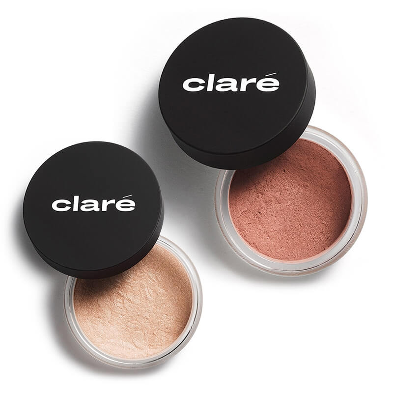 Clare Caffe Latte 904 + Oh! Glow - Botox ZESTAW Cień do powiek (kolor Caffe Latte 904) 1,4 g + Puder rozświetlający (kolor Btx 32) 1 g