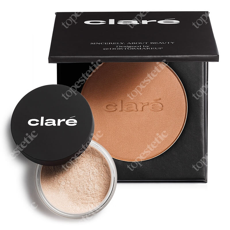 Clare Coffee 14 + Oh! Glow ZESTAW Prasowany puder brązujący (Coffee 14) 8 g + Puder rozświetlający (kolor Day Light 31) 1 g