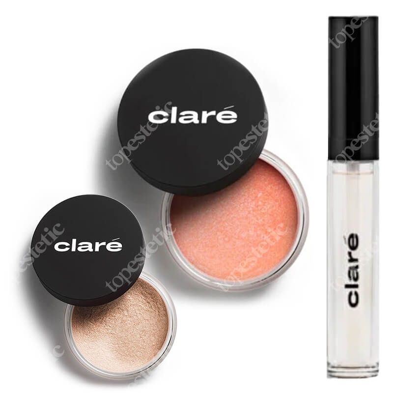 Clare Lip Barrier + Jelly Blush + Body Magic Dust ZESTAW Błyszczyk - Clear 00 - 6 ml + Róż - Jelly Blush 728 - 3 g + Puder rozświetlający - Wet Skin 05 - 1,5 g