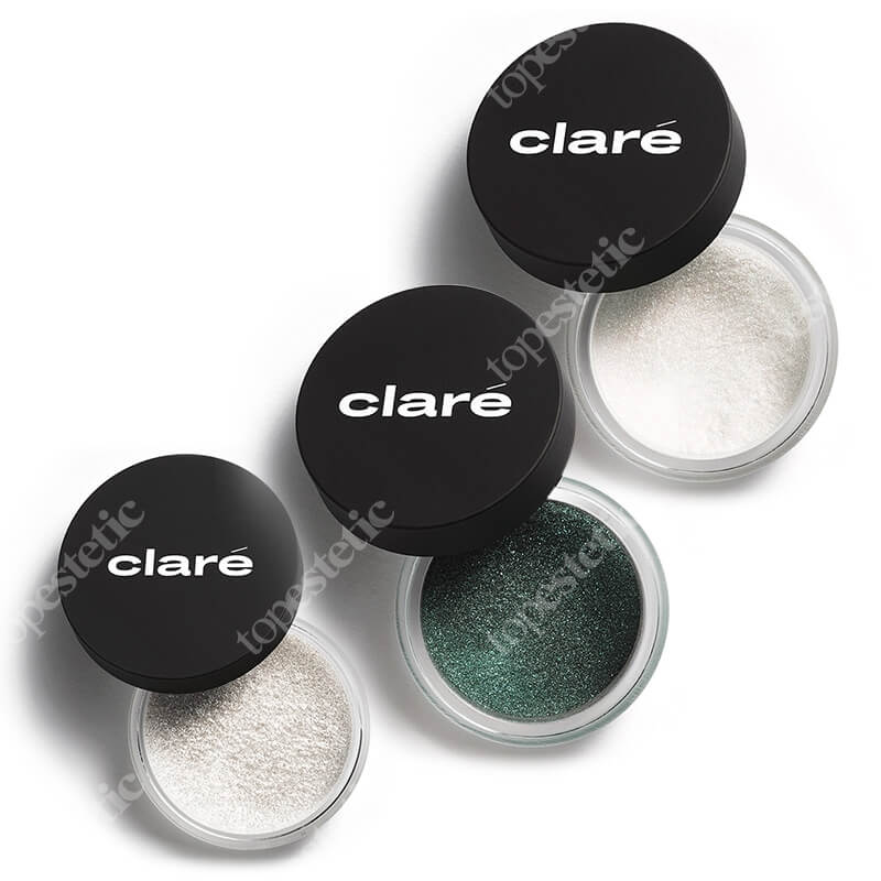 Clare Naked Pistaccio + Green Water + Body Magic Dust ZESTAW Cień (Naked Pistaccio 919) 1,6 g + Cień (Green Water 884) 1,5 g + Puder rozświetlający (Glossy Skin 07) 1,5 g