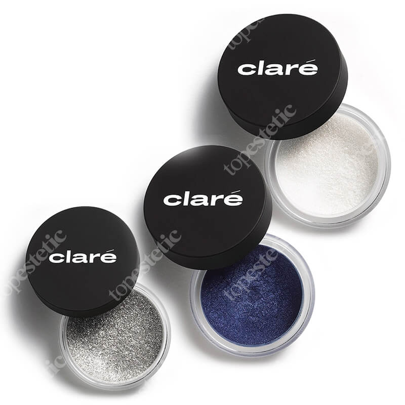 Clare Naked Sky + Navy Blue + Magic Dust ZESTAW Cień (Naked Sky 917) 1,6 g + Cień (Navy Blue 902) 1,5 g + Puder rozświetlający (Pure Silver 04) 1,5 g