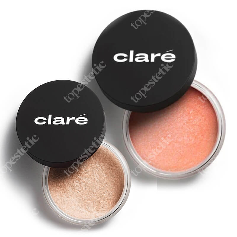 Clare Oh! Glow - Botox + Jelly Blush 728 ZESTAW Puder rozświetlający (kolor Btx 32) 1 g + Róż do policzków (Jelly Blush 728) 3 g