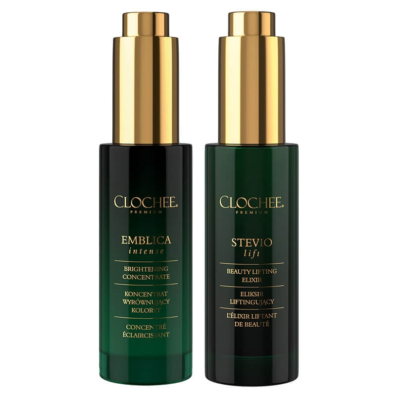 Clochee Brightening And Lifting ZESTAW Koncentrat wyrównujacy koloryt do twarzy 30 ml + Eliksir liftingujący do twarzy 30 ml