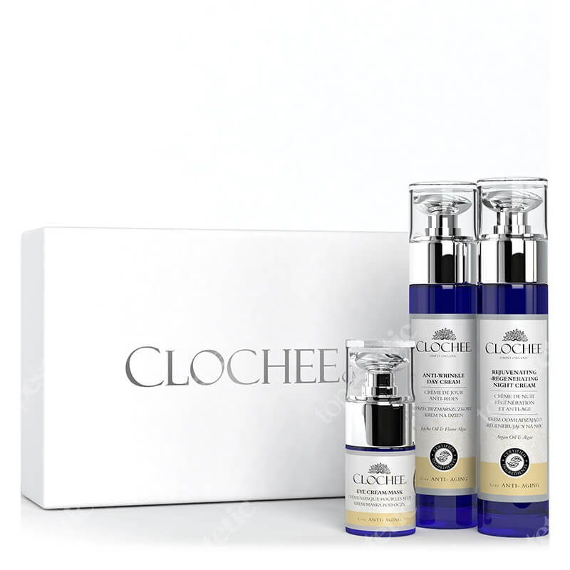 Clochee Facial Skin Care Anti-Aging Set ZESTAW Przeciwzmarszczkowy krem 50 ml + Krem na noc 50 ml + Maska pod oczy 15 ml