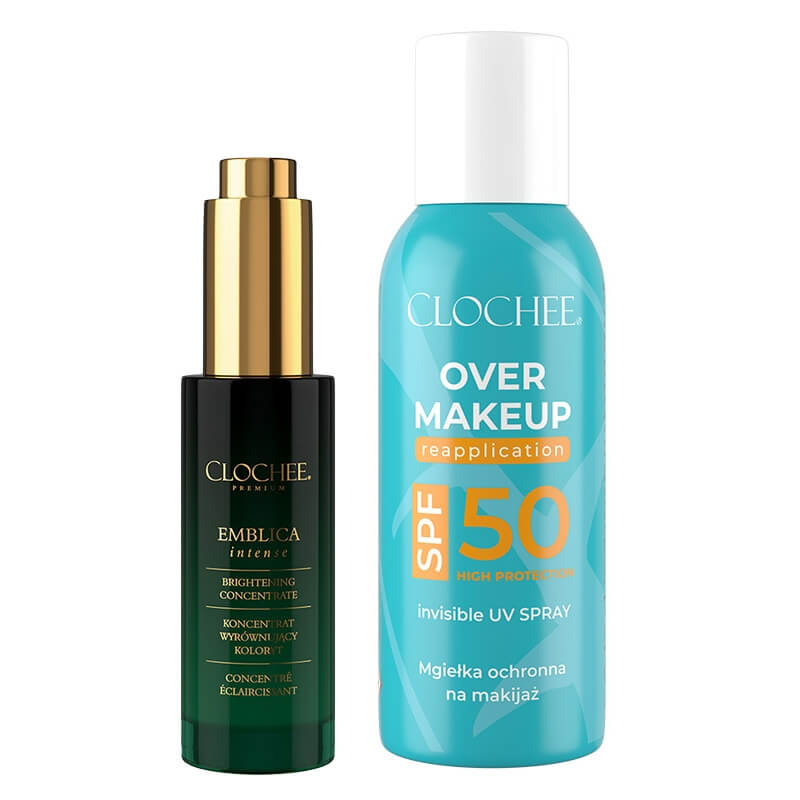 Clochee Perfect Set ZESTAW Koncentrat wyrównujacy koloryt do twarzy 30 ml + Mgiełka do twarzy 75 ml