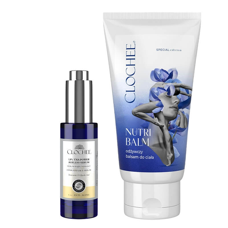 Clochee Power Ageless Serum + Nutri Balm ZESTAW Serum odmładzające 30 ml + Odżywczy balsam do ciała 130 ml