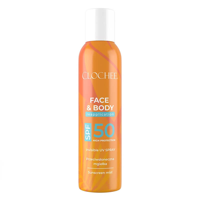 Clochee Invisible Face&Body UV Spray SPF 50 Mgiełka przeciwsłoneczna SPF 50 do twarzy i ciała 150 ml