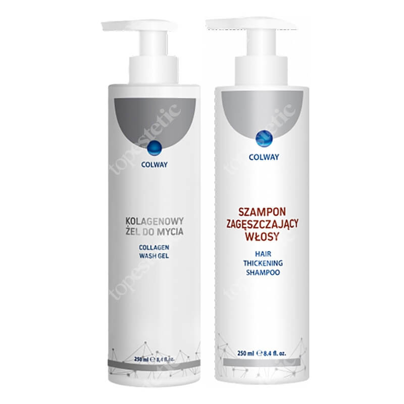 Colway Body and Hair Set ZESTAW Kolagenowy żel do mycia 250 ml + Szampon zagęszczający włosy 250 ml