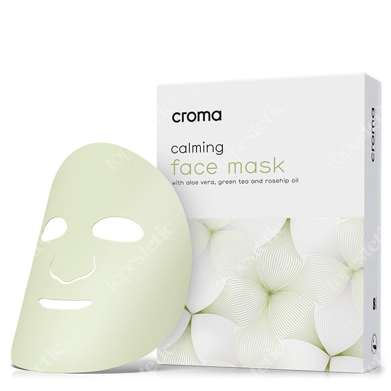 Croma Calming Face Mask Kojąca maska na twarz z aloesem, zieloną herbatą i olejem z owoców dzikiej róży 8 szt.