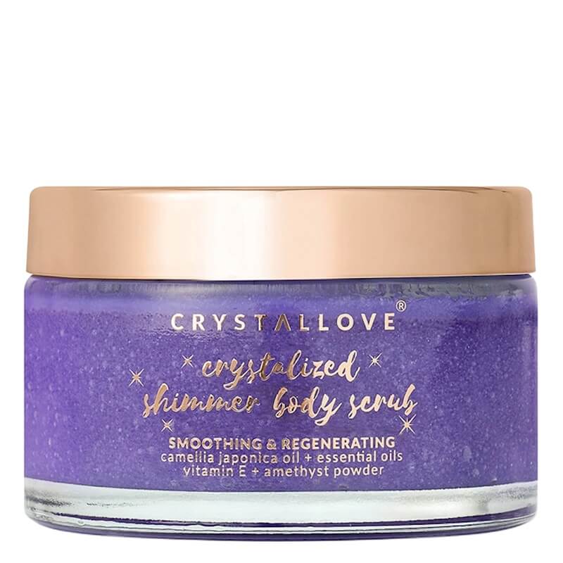 Crystallove Amethyst Shimmer Body Scrub Wygładzający i relaksujący peeling do ciała z ametystem 200 g