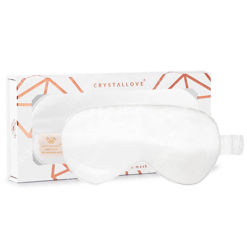 Crystallove Opaska Na Oczy Do Spania Jedwabna (kolor biały) 1 szt