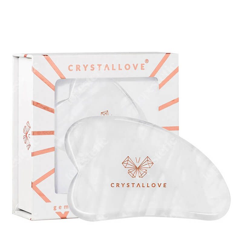 Crystallove Płytka do Masażu Twarzy Gua Sha z Kryształu Górskiego Kamień o najsilniejszych właściwościach oczyszczających 1 szt.