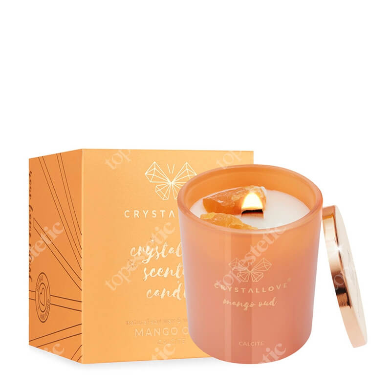 Crystallove Świeca Sojowa Świeca sojowa z kalcytem Mango Oud 400 g