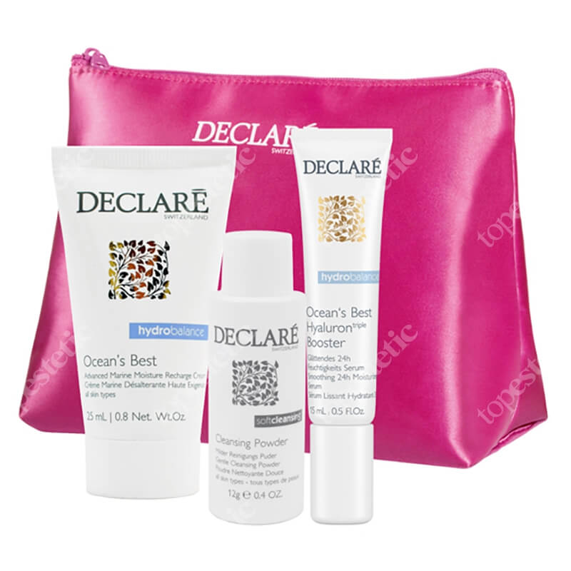 Declare Ocean’s Best Set ZESTAW Krem nawilżający 25 ml + Hialuronowy booster 15 ml + Puder oczyszczający 12 g + Kosmetyczka 1 szt.