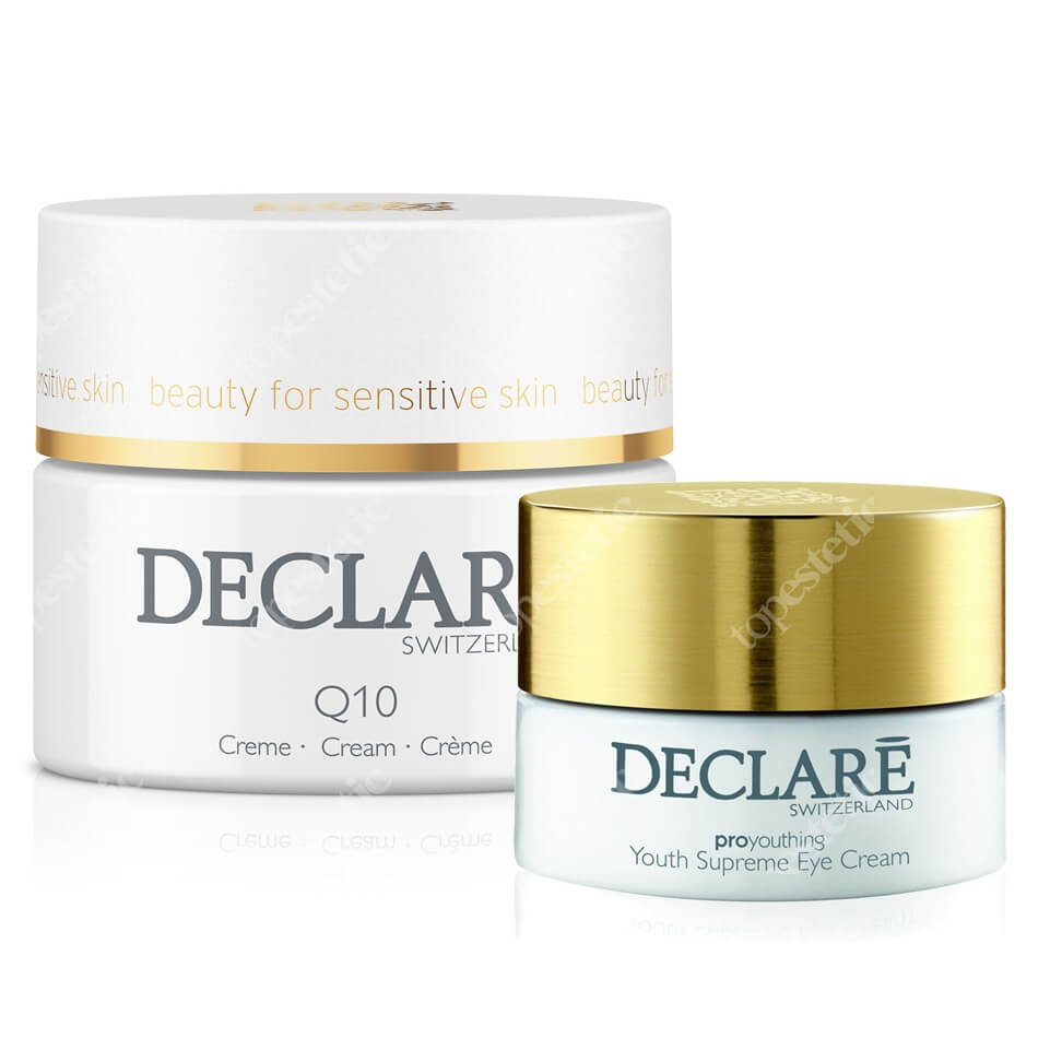 Declare Q10 Age Control Cream + Youth Supreme Eye Cream ZESTAW Q10 Krem napinający skórę, przeciwzmarszczkowy 50 ml + Młodzieńcza doskonałość, Krem odmładzający pod oczy 15 ml
