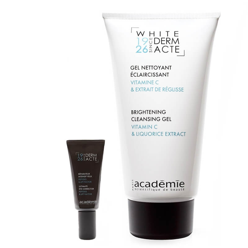 Derm Acte Clean + Ultimate Eye ZESTAW Żel rozjaśniająco-oczyszczający 150 ml + Peptydowy krem na oczy i rzęsy 15 ml