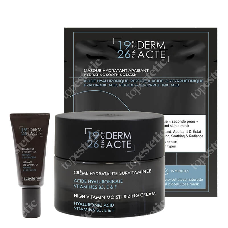 Derm Acte Ultimate Peptide Set ZESTAW Maska z peptydami 10 ml + Peptydowy krem na oczy i rzęsy 15 ml + Multiwitaminowy krem 50 ml