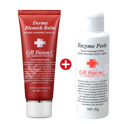 Cell Fusion C Derma Blemish Balm + Papaya Granule Peels ZESTAW Fluid + Peeling 50 ml, 50 g