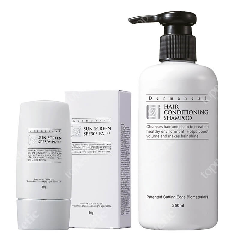 Dermaheal Hair Conditioning Shampoo + Sun Screen SPF50+/PA+++ ZESTAW Szampon do włosów 250 ml + Krem z filtrem 50 ml