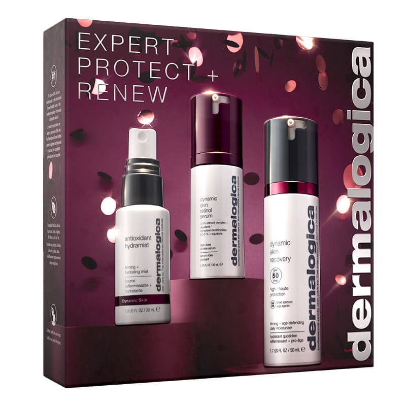 Dermalogica Expert Protect + Renew ZESTAW Antyoksydacyjna mgiełka nawilżająca 30 ml + Serum z multi-retinoidami 30 ml + Ochronny krem regenerujący z filtrem 50 ml