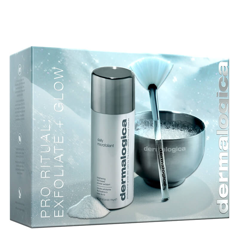 Dermalogica Pro Ritual: Exfoliate + Glow ZESTAW Enzymatyczny puder ryżowy 74 g + Miseczka 1 szt + Pędzelek 1 szt