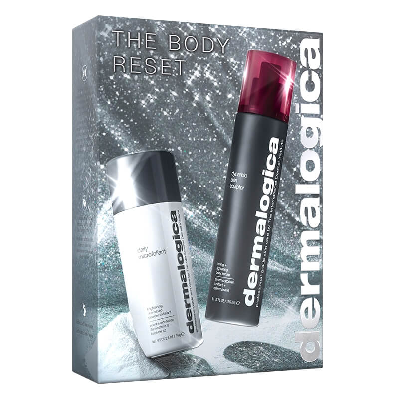 Dermalogica The Body Reset ZESTAW Enzymatyczny puder ryżowy 74 g + Modelujące serum do ciała z kompleksem Pro-NAD+ 150 ml