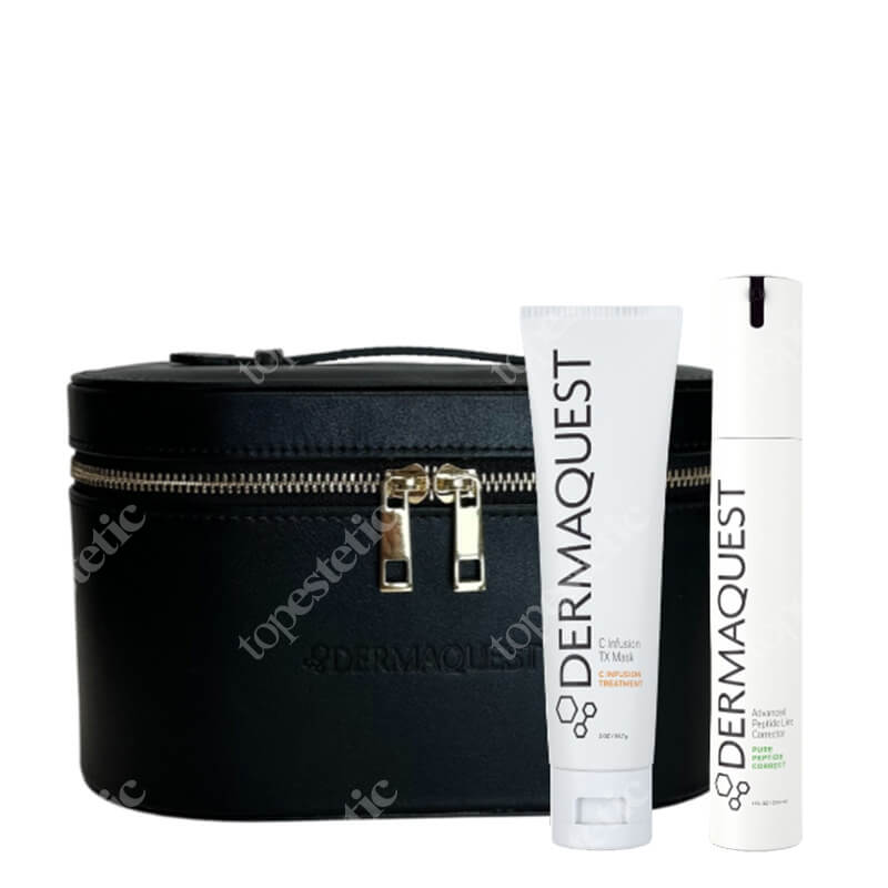 Dermaquest Luxe Lift and Brighten Christmas Collection ZESTAW Peptydowe serum ujędrniająco - wygładzające 29,3 ml + Przeciwstarzeniowa maska z kwasem alfa-liponowym [10%] 57 ml