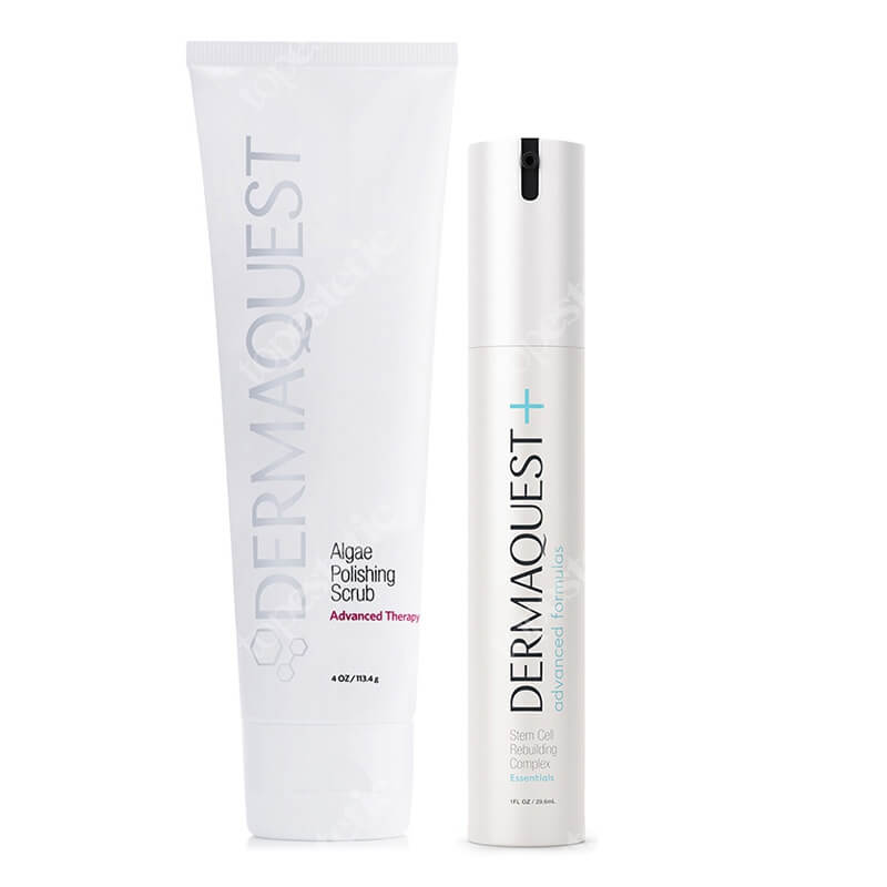 Dermaquest Stem Cell Rebuilding Complex + Algae Polishing Scrub ZESTAW Kompleks ujędrniający z Neodermylem®, antyoksydantami i prebiotykiem 29,6 ml + Peeling oczyszczająco - wzmacniający do twarzy, ust i ci