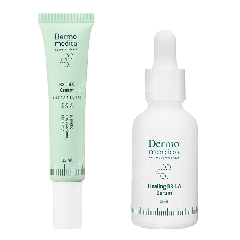Dermomedica B3 TRX Cream + Healing B3-LA Serum ZESTAW Krem z niacynamidem, kwasem traneksamowym i skwalanem 15 ml + Serum na dzień i na noc 30 ml