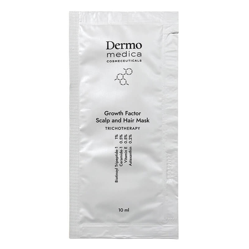 Dermomedica Growth Factor Scalp and Hair Mask Maska dla skóry głowy z problemem podrażnień, suchości, świądu i wypadania włosów 10 x 10 ml
