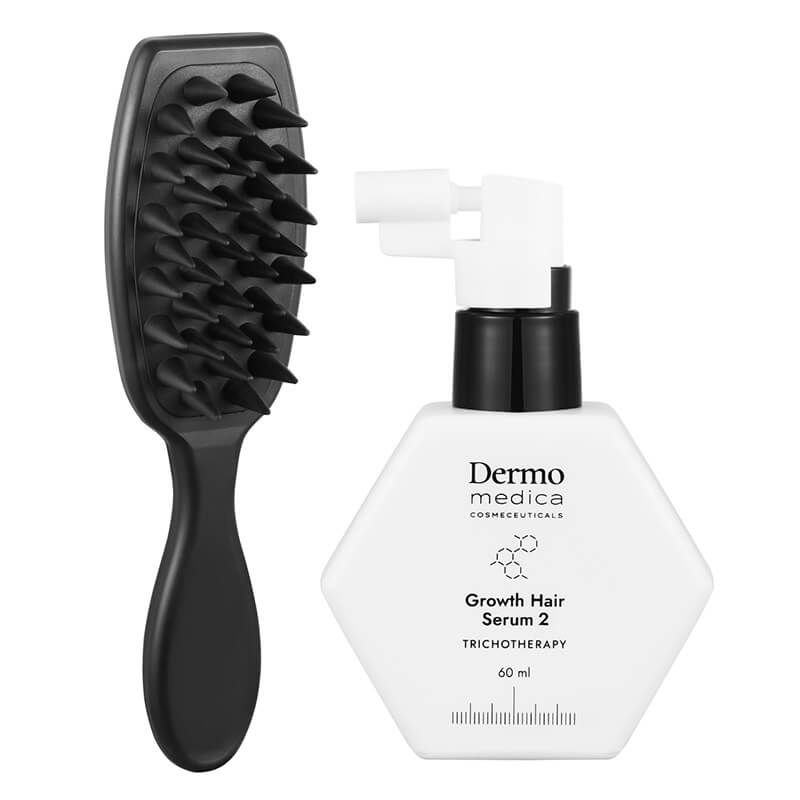 Dermomedica Growth Hair Serum 2 + HeadSPA Massager ZESTAW Trychologiczne serum na porost włosów 60 ml + Masażer do skóry głowy 1 szt